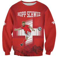 Custom Switzerland Football Sweatshirt Hopp Schwiiz!