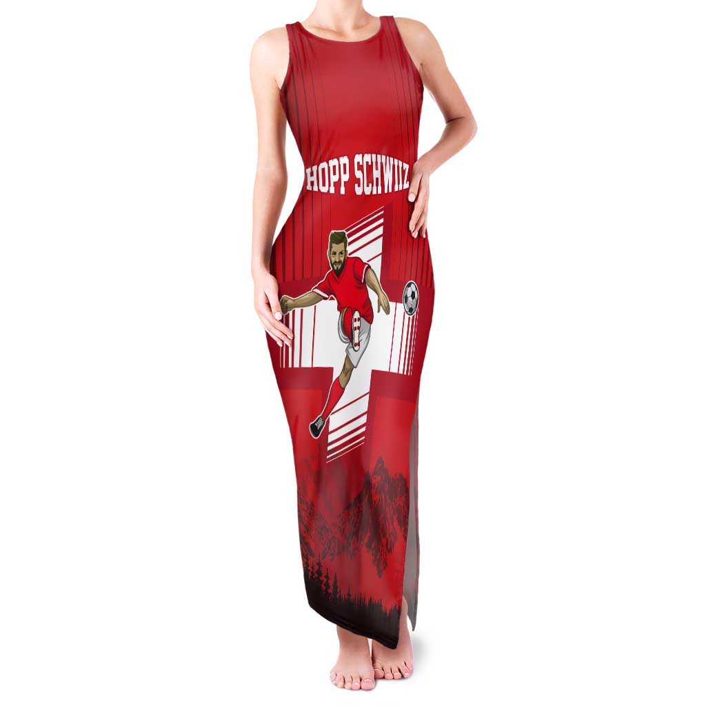 Custom Switzerland Football Tank Maxi Dress Hopp Schwiiz!