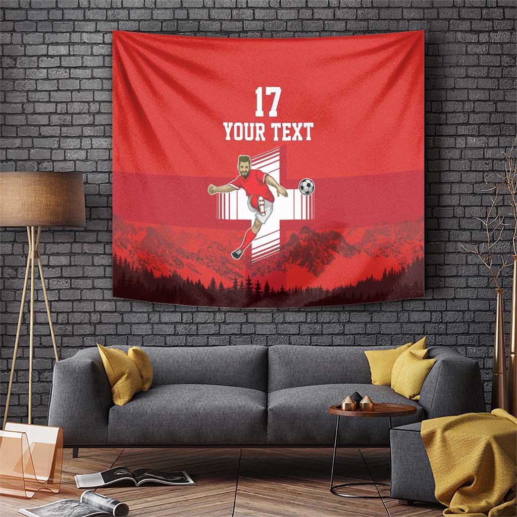 Custom Switzerland Football Tapestry Hopp Schwiiz!