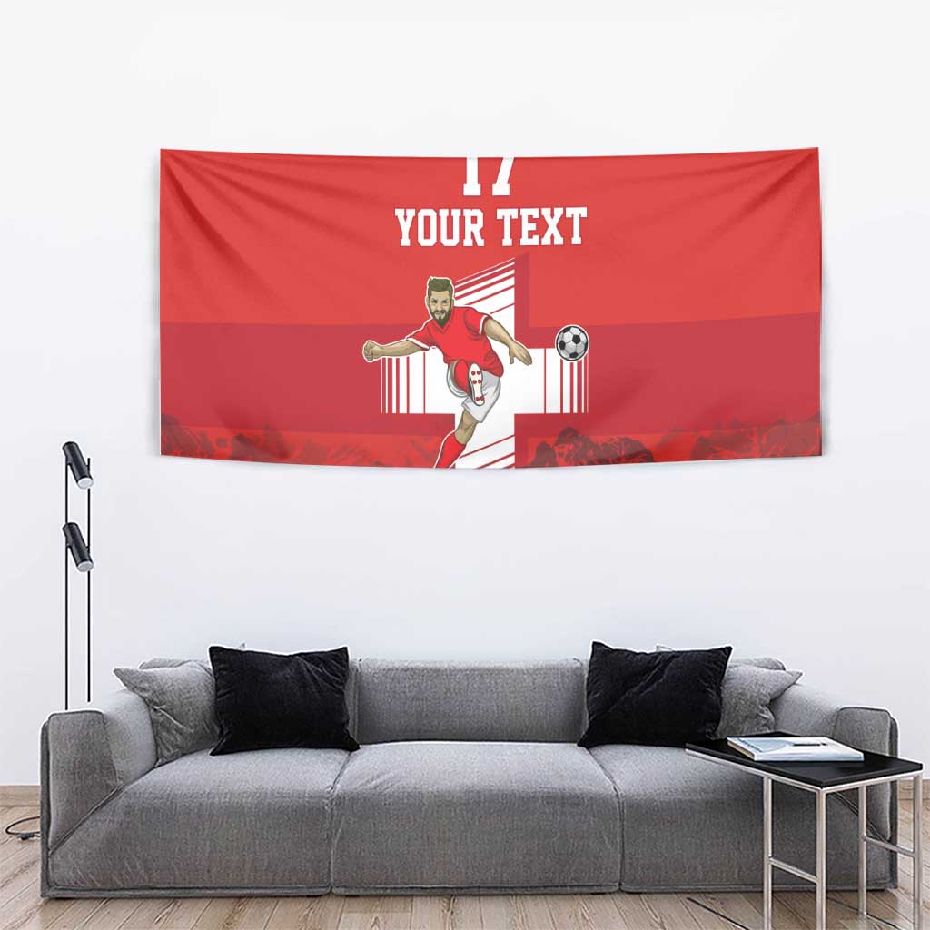 Custom Switzerland Football Tapestry Hopp Schwiiz!