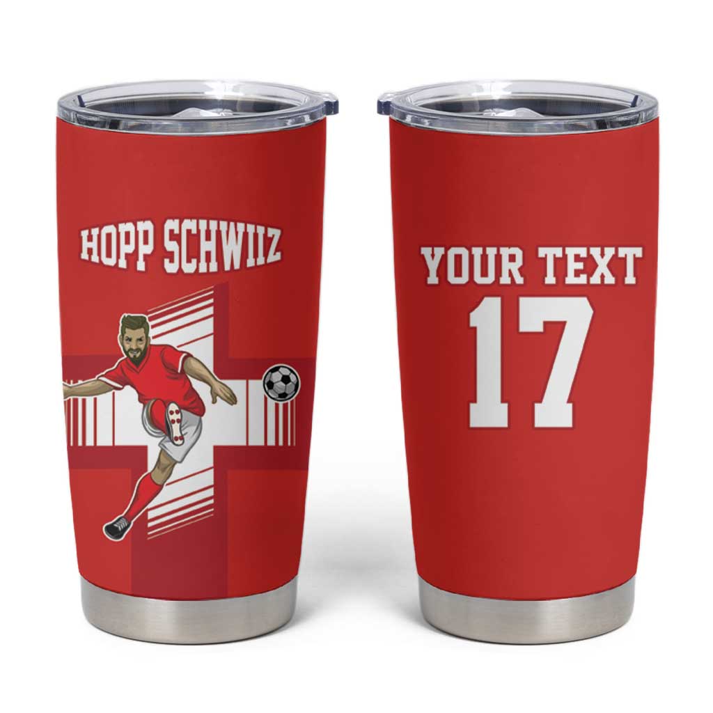 Custom Switzerland Football Tumbler Cup Hopp Schwiiz!