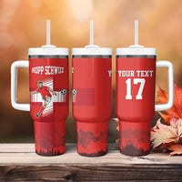 Custom Switzerland Football Tumbler With Handle Hopp Schwiiz!