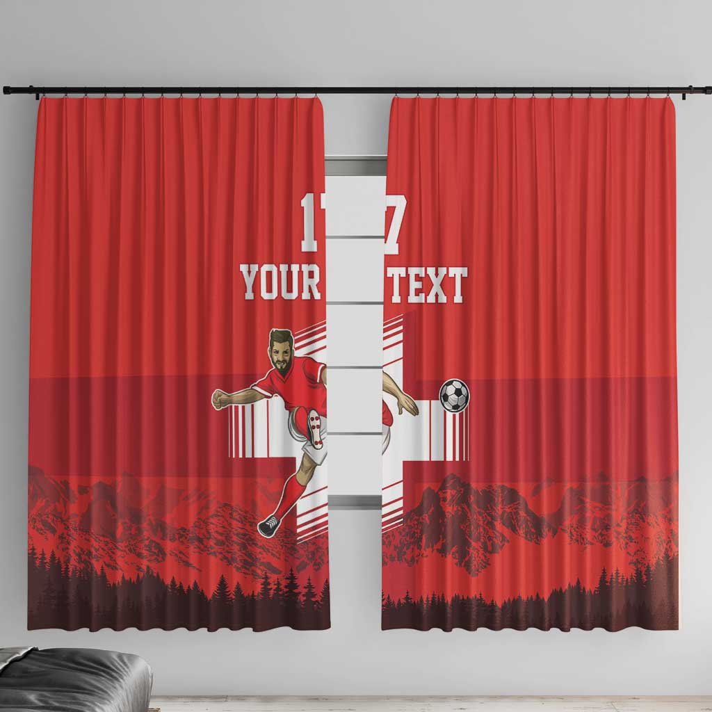 Custom Switzerland Football Window Curtain Hopp Schwiiz!