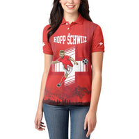 Custom Switzerland Football Women Polo Shirt Hopp Schwiiz!