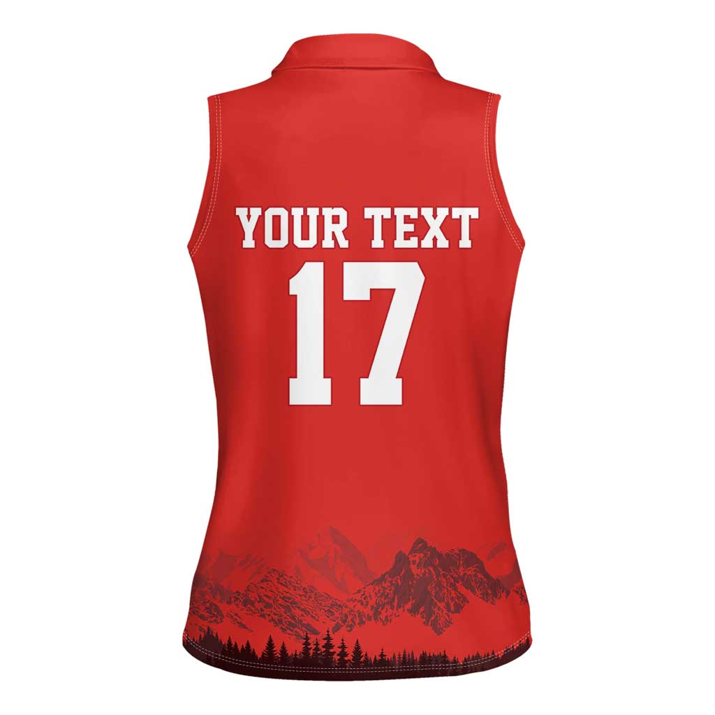 Custom Switzerland Football Women Sleeveless Polo Shirt Hopp Schwiiz!