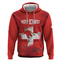 Custom Switzerland Football Zip Hoodie Hopp Schwiiz!