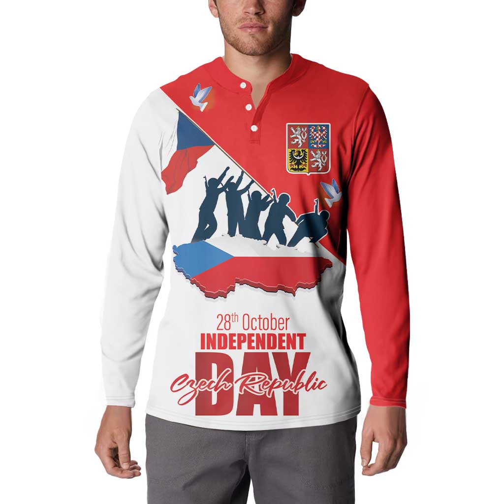 Den Vzniku Samostatneho Ceskoslovenskeho Statu Button Sweatshirt Czech Republic Independence day LT17