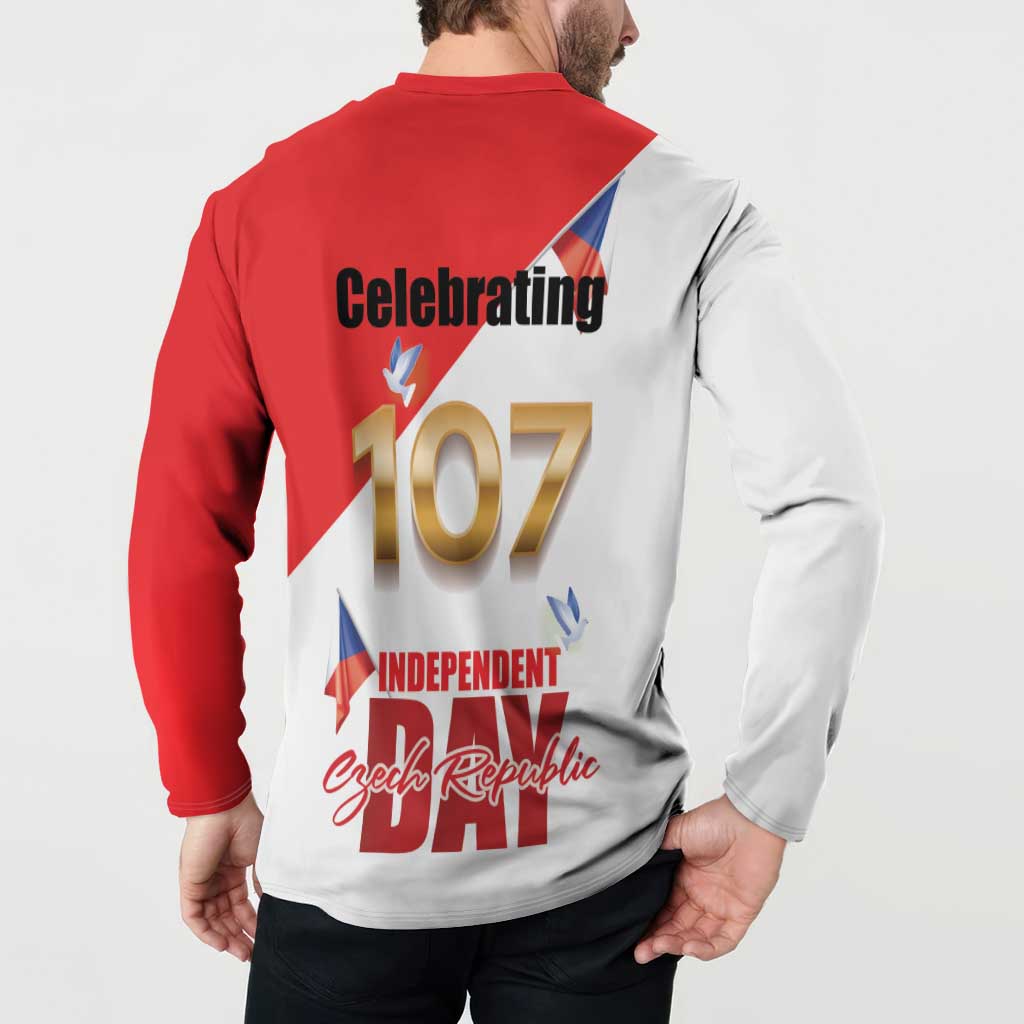 Den Vzniku Samostatneho Ceskoslovenskeho Statu Button Sweatshirt Czech Republic Independence day LT17