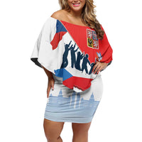 Den Vzniku Samostatneho Ceskoslovenskeho Statu Family Matching Off Shoulder Short Dress and Hawaiian Shirt Czech Republic Independence day LT17