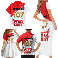 Den Vzniku Samostatneho Ceskoslovenskeho Statu Family Matching Short Sleeve Bodycon Dress and Hawaiian Shirt Czech Republic Independence day LT17