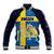 Custom Sweden Flag and Coat of arms Baseball Jacket Three Crowns of Sweden