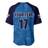 Custom Sweden Flag and Coat of arms Baseball Jersey Three Crowns of Sweden