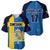 Custom Sweden Flag and Coat of arms Baseball Jersey Three Crowns of Sweden