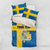 Custom Sweden Flag and Coat of arms Bedding Set Three Crowns of Sweden