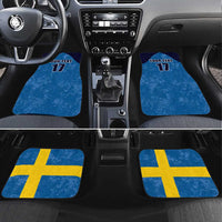 Custom Sweden Flag and Coat of arms Car Mats Three Crowns of Sweden