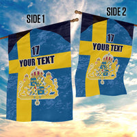 Custom Sweden Flag and Coat of arms Garden Flag Three Crowns of Sweden