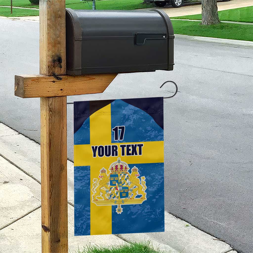 Custom Sweden Flag and Coat of arms Garden Flag Three Crowns of Sweden