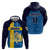 Custom Sweden Flag and Coat of arms Hoodie Three Crowns of Sweden