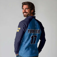 Custom Sweden Flag and Coat of arms Long Sleeve Polo Shirt Three Crowns of Sweden