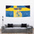 Custom Sweden Flag and Coat of arms Tapestry Three Crowns of Sweden