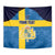 Custom Sweden Flag and Coat of arms Tapestry Three Crowns of Sweden