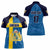 Custom Sweden Flag and Coat of arms Women Polo Shirt Three Crowns of Sweden