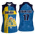 Custom Sweden Flag and Coat of arms Women Sleeveless Polo Shirt Three Crowns of Sweden