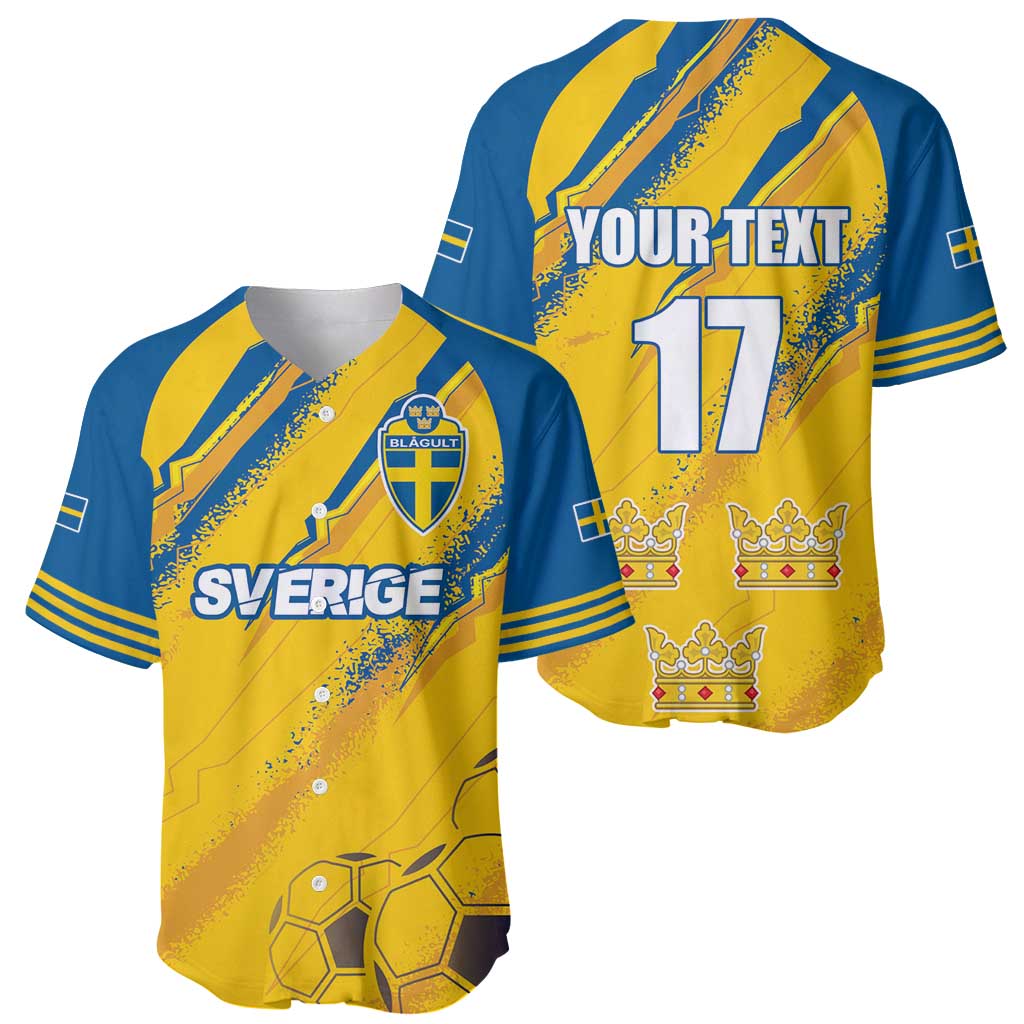 Custom Sweden Football Baseball Jersey Sporty Style