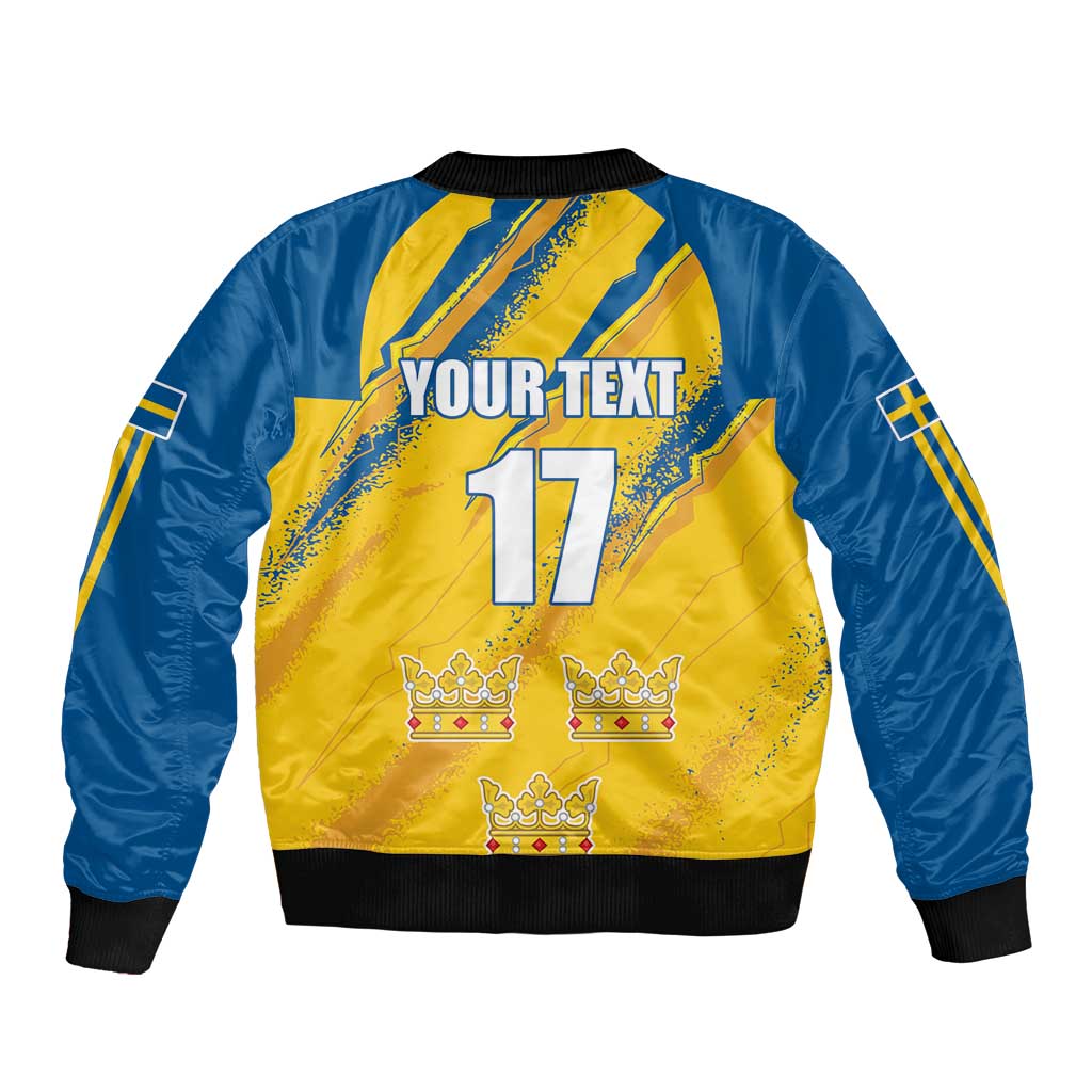 Custom Sweden Football Bomber Jacket Sporty Style