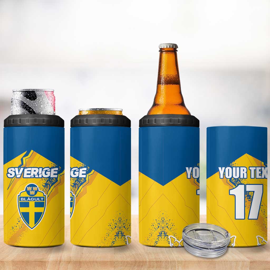Custom Sweden Football 4 in 1 Can Cooler Tumbler Sporty Style