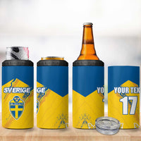 Custom Sweden Football 4 in 1 Can Cooler Tumbler Sporty Style