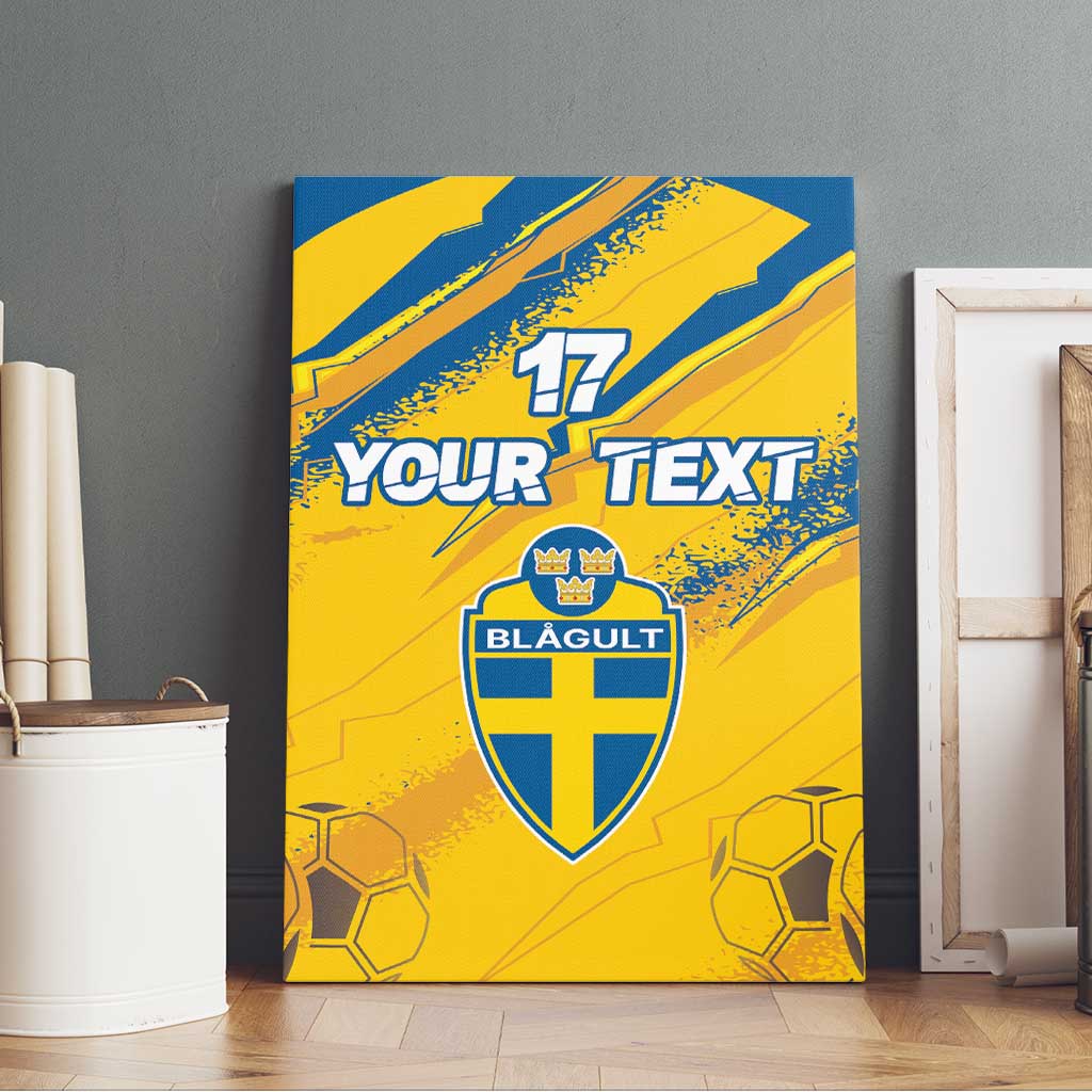Custom Sweden Football Canvas Wall Art Sporty Style