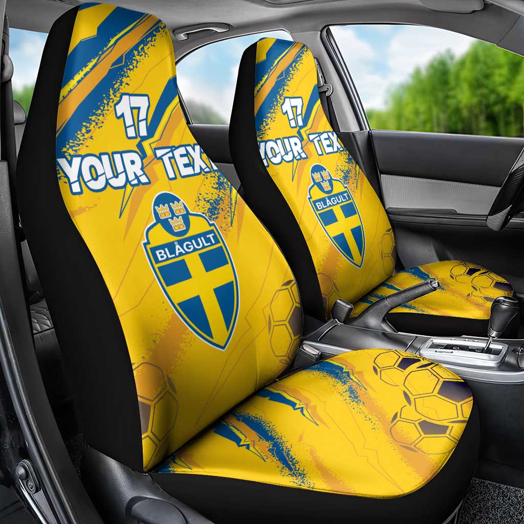 Custom Sweden Football Car Seat Cover Sporty Style