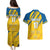Custom Sweden Football Couples Matching Puletasi and Hawaiian Shirt Sporty Style