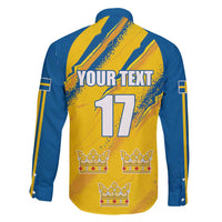 Custom Sweden Football Family Matching Summer Maxi Dress and Hawaiian Shirt Sporty Style