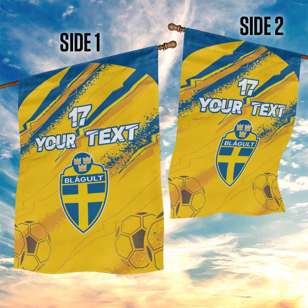 Custom Sweden Football Garden Flag Sporty Style