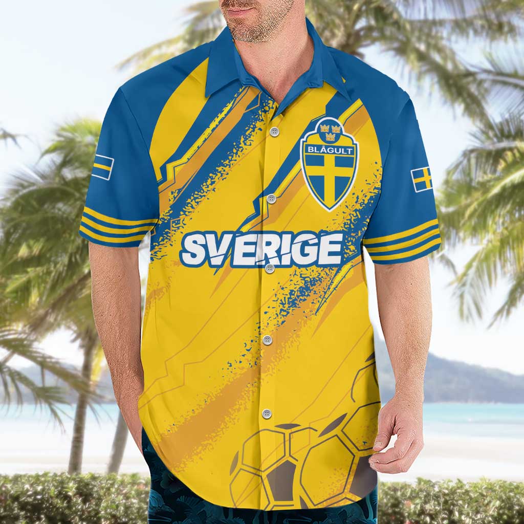 Custom Sweden Football Hawaiian Shirt Sporty Style