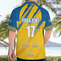 Custom Sweden Football Hawaiian Shirt Sporty Style