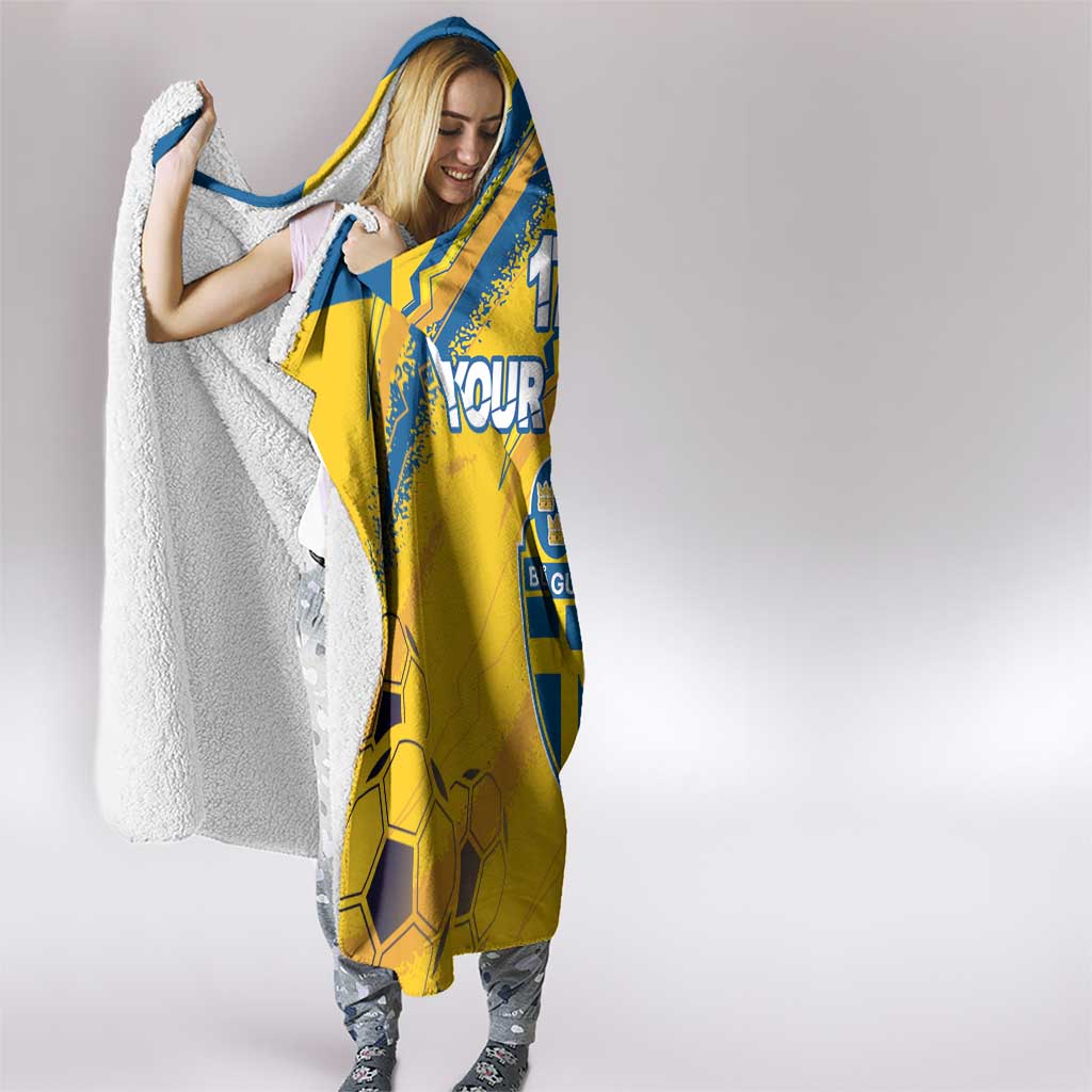 Custom Sweden Football Hooded Blanket Sporty Style