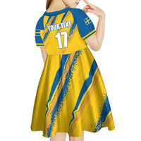Custom Sweden Football Kid Short Sleeve Dress Sporty Style