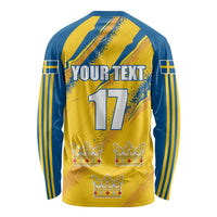 Custom Sweden Football Long Sleeve Shirt Sporty Style