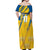 Custom Sweden Football Off Shoulder Maxi Dress Sporty Style