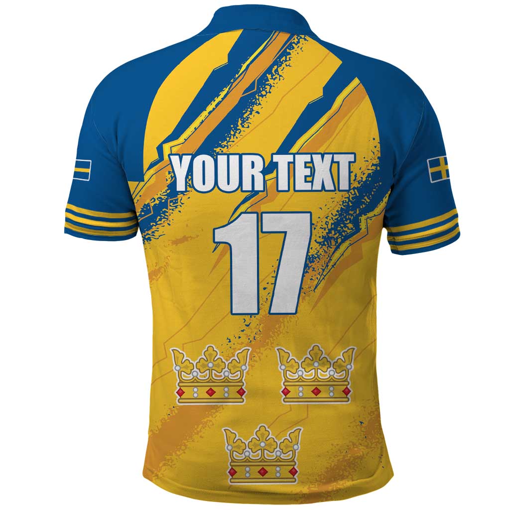 Custom Sweden Football Polo Shirt Sporty Style