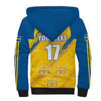 Custom Sweden Football Sherpa Hoodie Sporty Style