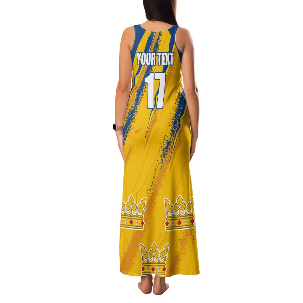 Custom Sweden Football Tank Maxi Dress Sporty Style