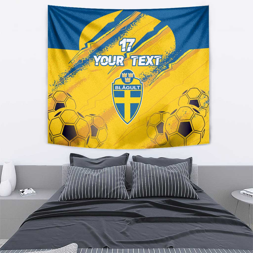 Custom Sweden Football Tapestry Sporty Style
