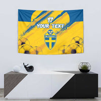 Custom Sweden Football Tapestry Sporty Style