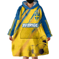 Custom Sweden Football Wearable Blanket Hoodie Sporty Style