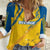 Custom Sweden Football Women Casual Shirt Sporty Style