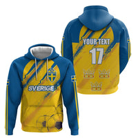 Custom Sweden Football Zip Hoodie Sporty Style